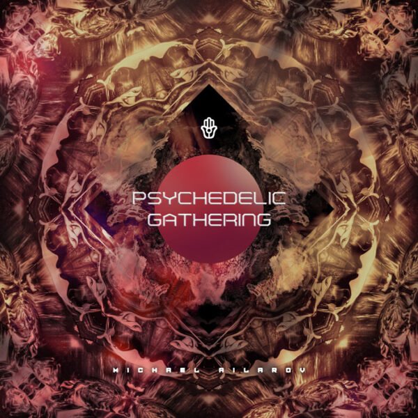Psychedelic Gathering Red Trance EDM Album Cover Art