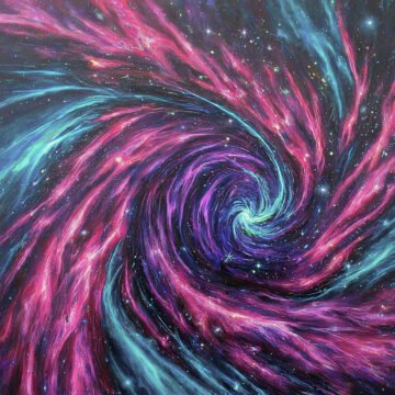 Colorful space nebula swirl with stars